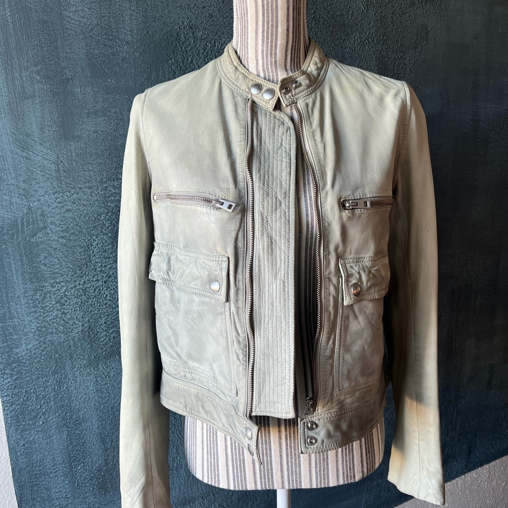 ZADIG & VOLTAIRE Distressed motocycle leather jacket